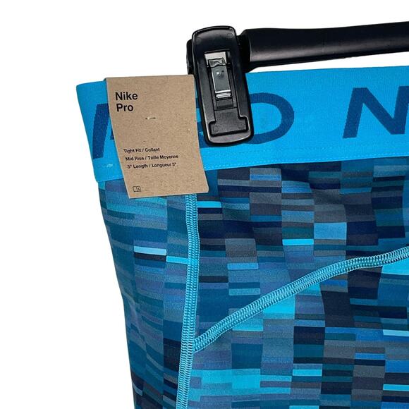 Nike Pro 3" Graphic Printed Mid Rise Training Shorts Tight Fit, Blue XXL - Picture 5 of 8